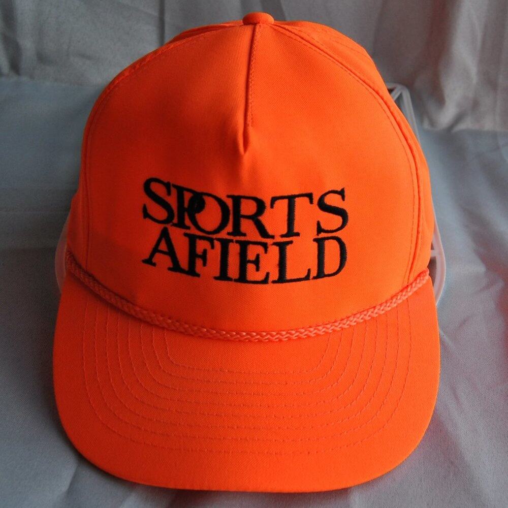 Sports Afield Orange Snapback Trucker Hat (Rare)
